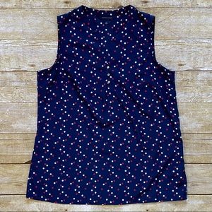 Red White & Blue Polka Dot Tank Top Size Small